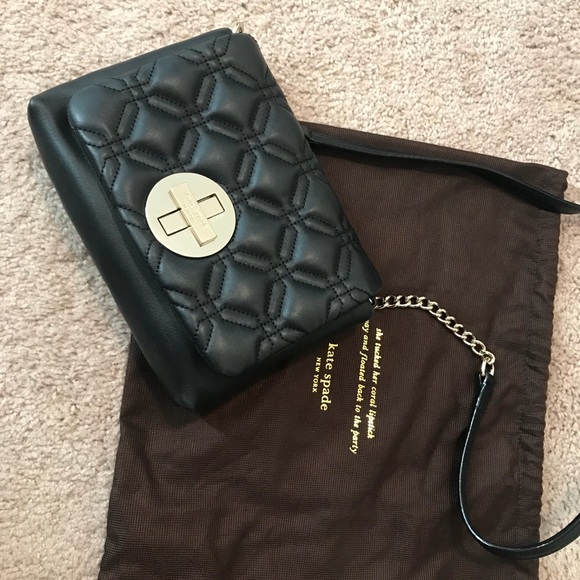 Kate Spade black leather cross body bag - Picture 1 of 5